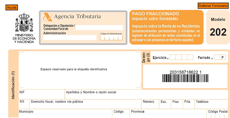 Modelo 202: Pago fraccionado a cuenta del impuesto sobre sociedades